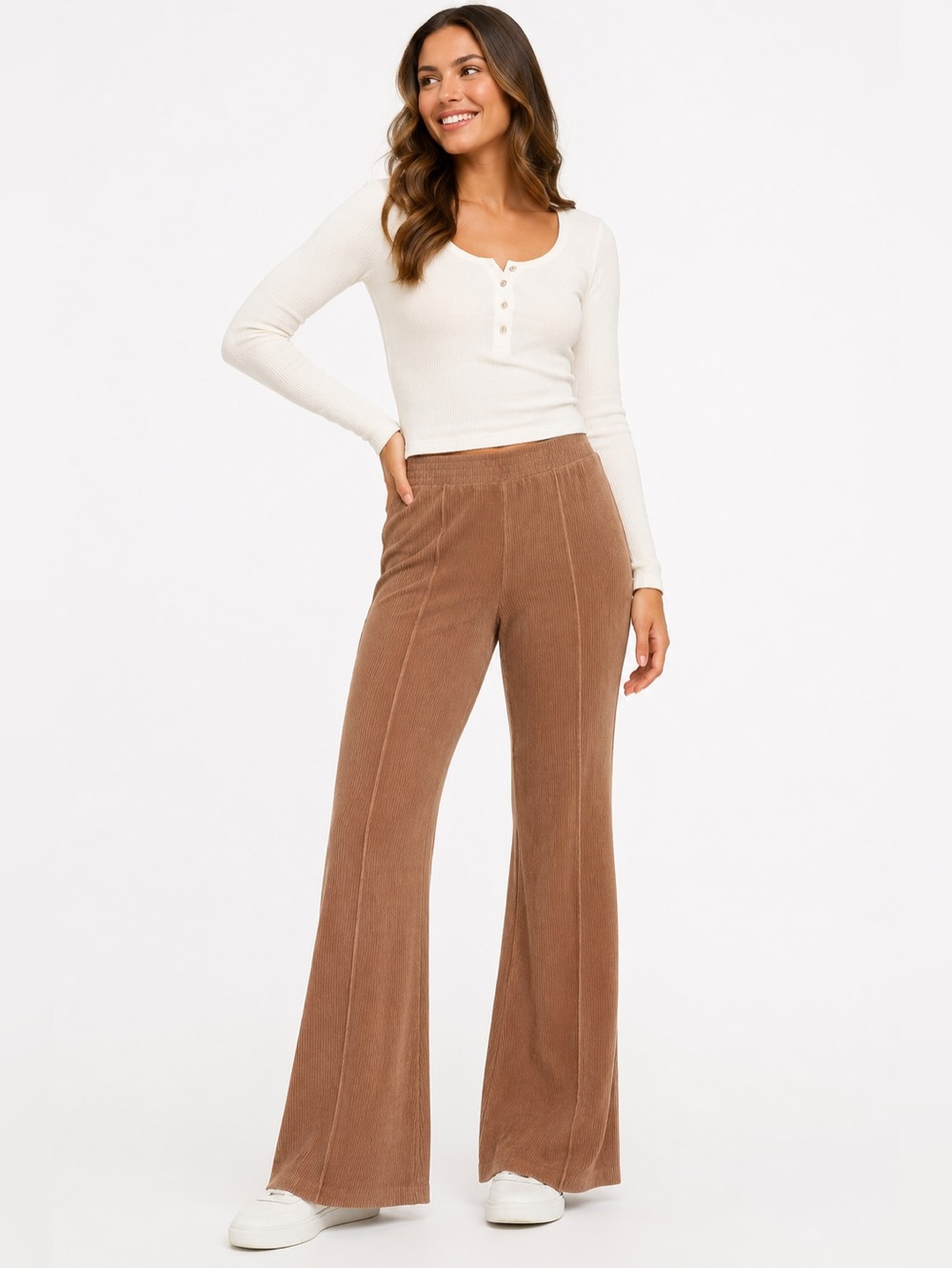 Aerie corduroy pants pull on flares size medium